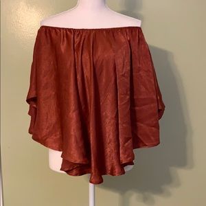 Now Elle Satin Off Shoulder Shirt